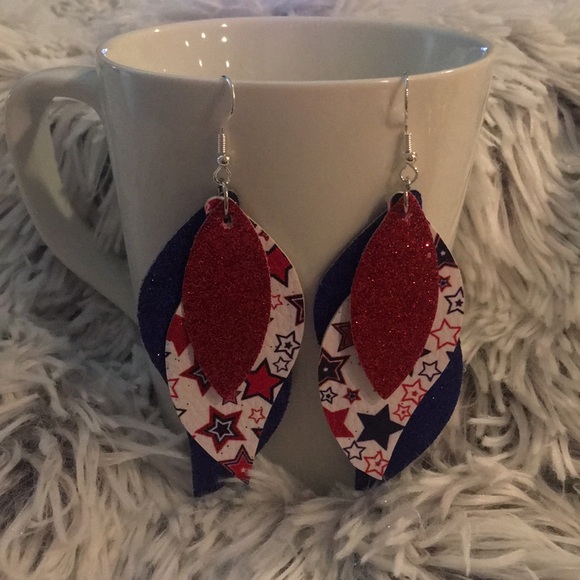 3/$20 layered faux leather earrings - Picture 2 of 3